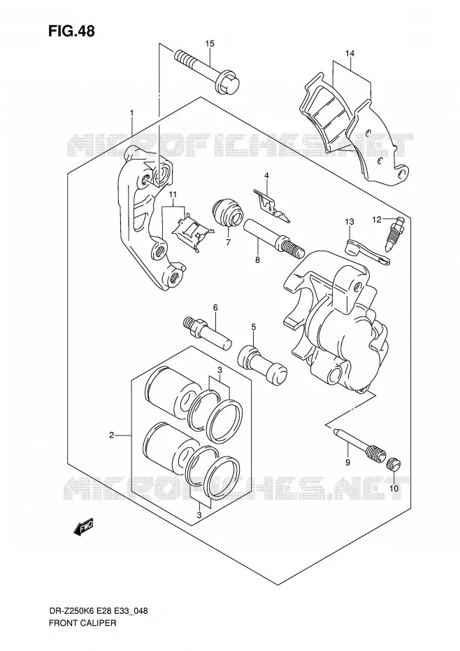 FRONT CALIPER Suzuki MOTO 250 DR-Z 2006  DR-Z250K6(E28/E33)
