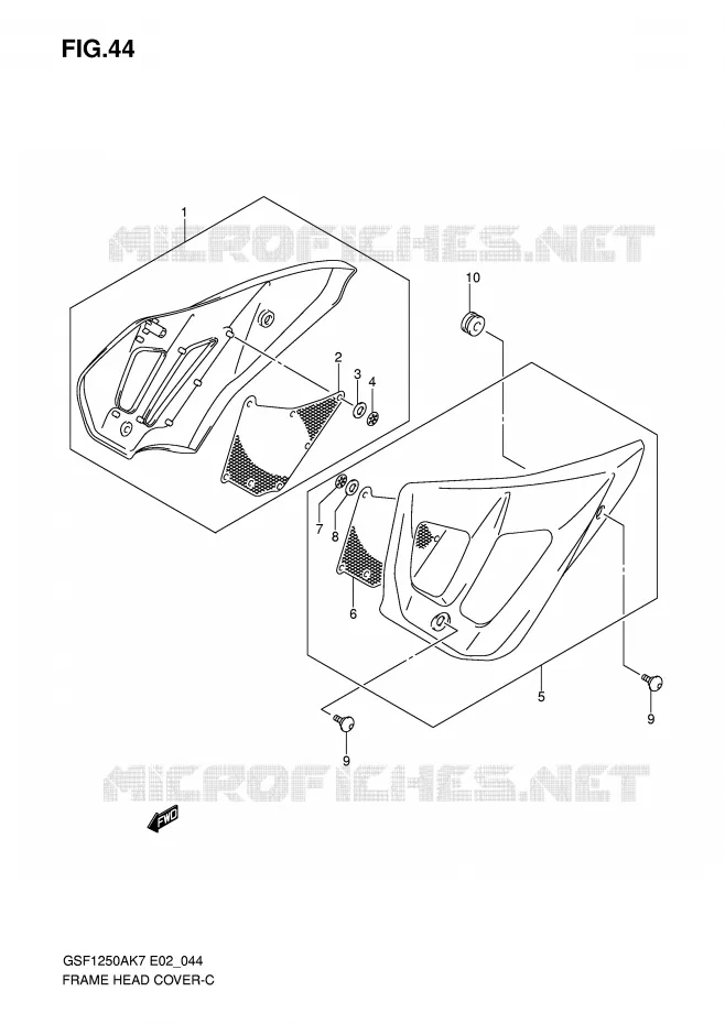 FRONT FRAME COVER (GSF1250/A) Suzuki MOTO 1250 BANDIT-N 2007  GSF1250K7(E2)
