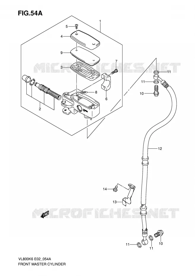 FRONT HOOFDREMCILINDER (MODEL K7/K8/K9/L0) Suzuki MOTO 800 VOLUSIA 2009  VL800K9(E2)
