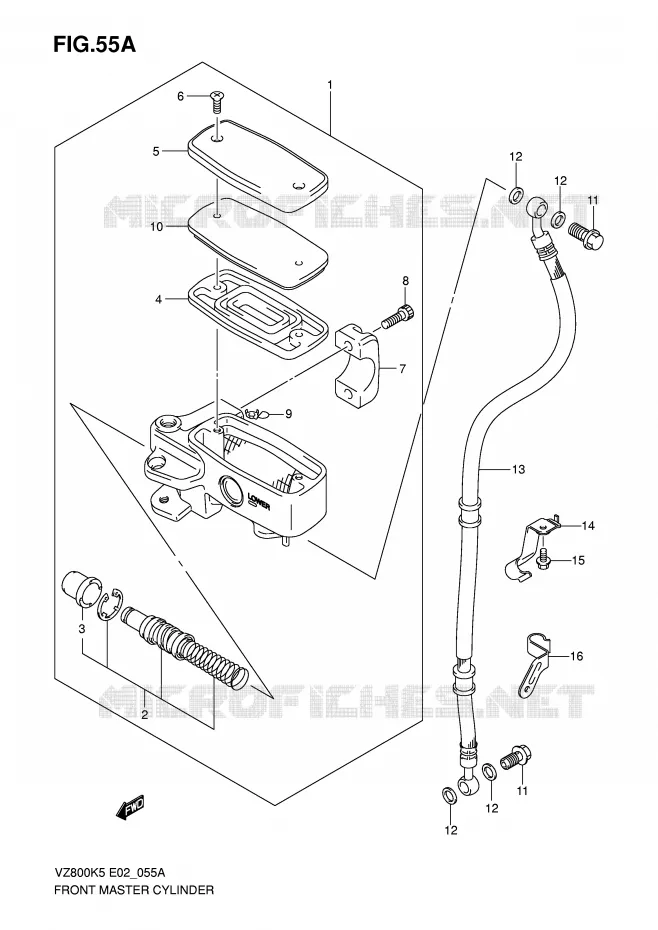 FRONT HOOFDREMCILINDER (MODEL K7/K8/K9) Suzuki MOTO 800 MARAUDER 2008  VZ800ZUK8(E2)