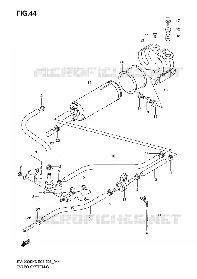 FUEL EVAP SYSTEM (E33) Suzuki MOTO 1000 SV-S 2007  SV1000SK7(E3/E28)