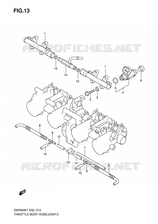 GASKLEPHUIS SLANG / JOINT Suzuki MOTO 650 BANDIT 2007  GSF650K7(E19)