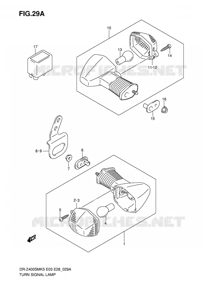 INDICATOREN (MODEL K6/K7/K8/K9) Suzuki MOTO 400 DR-Z 2006  DR-Z400SMK6(E3/E28)
