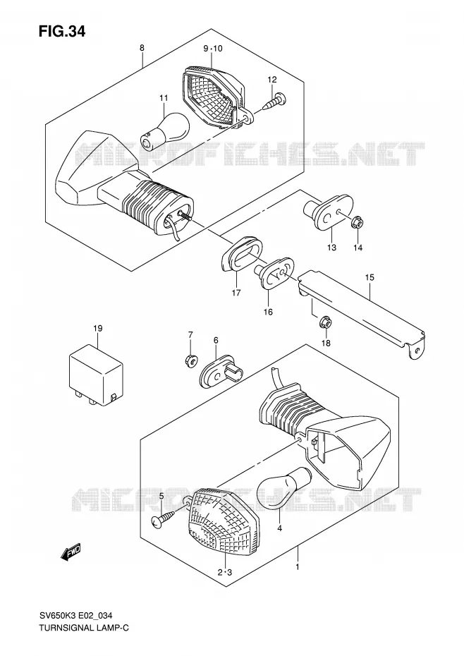 INDICATOREN (NOTE) Suzuki MOTO 650 SV-S 2003  SV650SK3(E2)