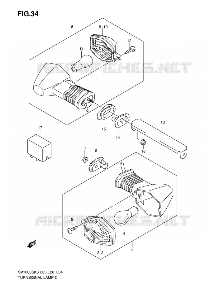 INDICATOREN (SV1000) Suzuki MOTO 1000 SV 2006  SV1000SK6(E3/E28)