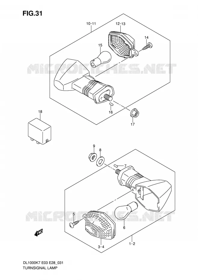 INDICATOREN Suzuki MOTO 1000 V-STROM 2010  DL1000L0(E3/E28)