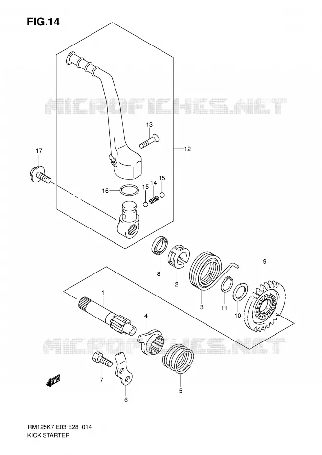 KICKSTARTER Suzuki MOTO 125 RM 2007  RM125K7(E3/E28)