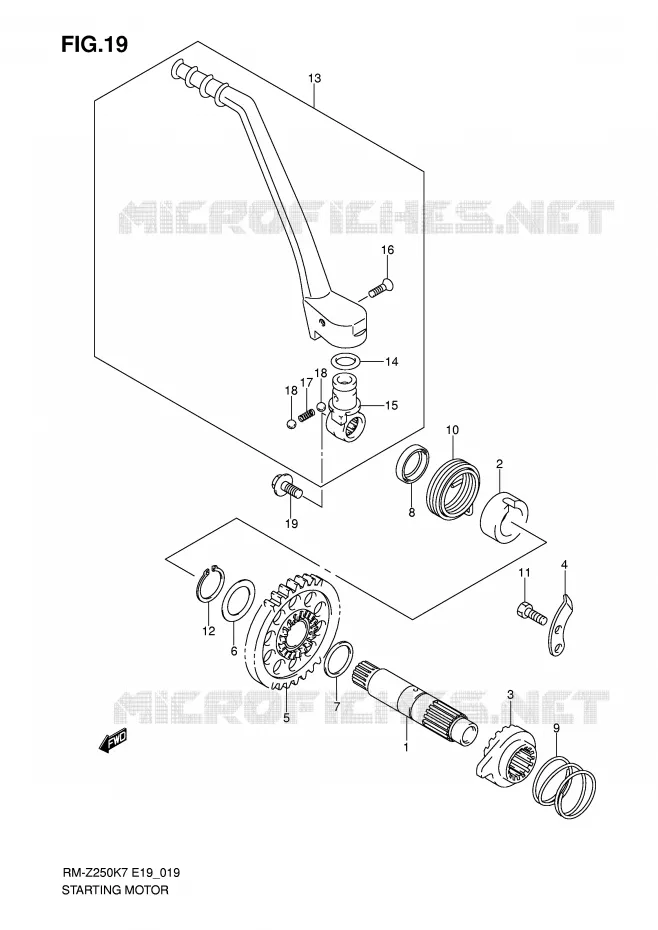KICKSTARTER Suzuki MOTO 250 RM-Z 2009  RM-Z250K9(E19)