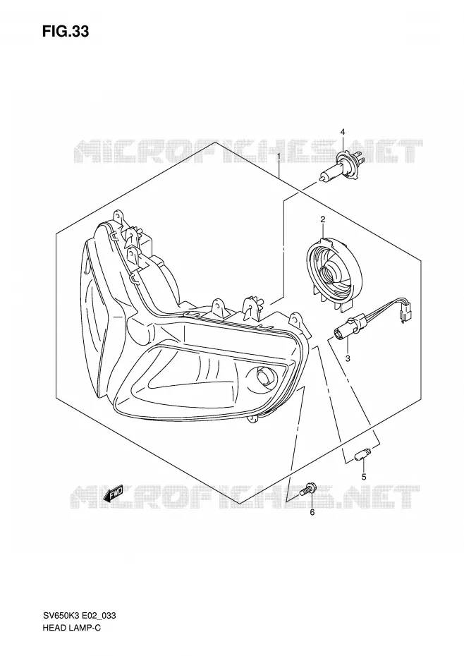 KOPLAMP (VOIR NOTE) Suzuki MOTO 650 SV-S 2007  SV650SK7