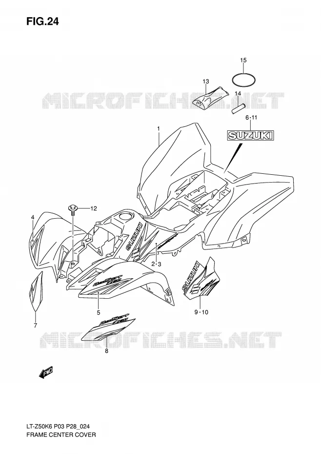 KUIP (MODEL K6/K7) Suzuki QUAD 50 QUADSPORT 2007  LT-Z50K7(P3/P28)