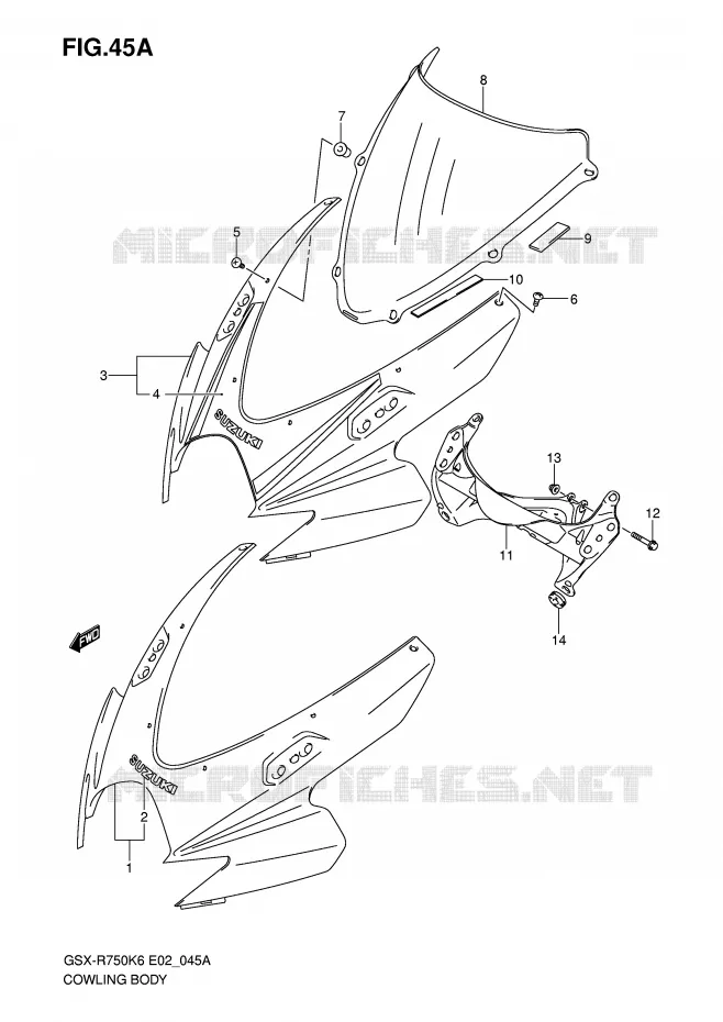 KUIP (MODEL K7) Suzuki MOTO 750 GSX-R 2006  GSX-R750U2K6(E2)