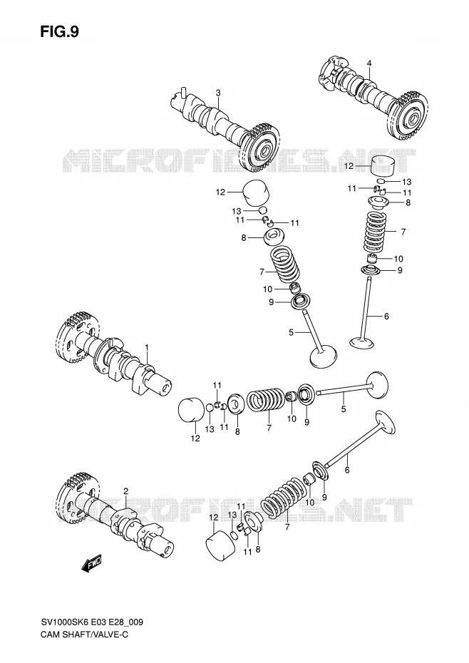 NOKKENAS - VALVES Suzuki MOTO 1000 SV-S 2006  SV1000SK6(E3/E28)