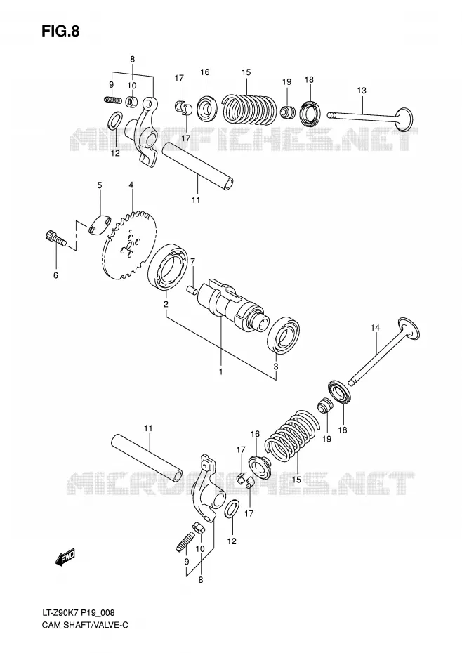 NOKKENAS - VALVES Suzuki QUAD 90 QUADSPORT 2010  LT-Z90L0(P19)