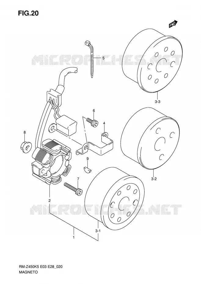 ONTSTEKING Suzuki MOTO 450 RM-Z 2007  RM-Z450K7(E3/E28)