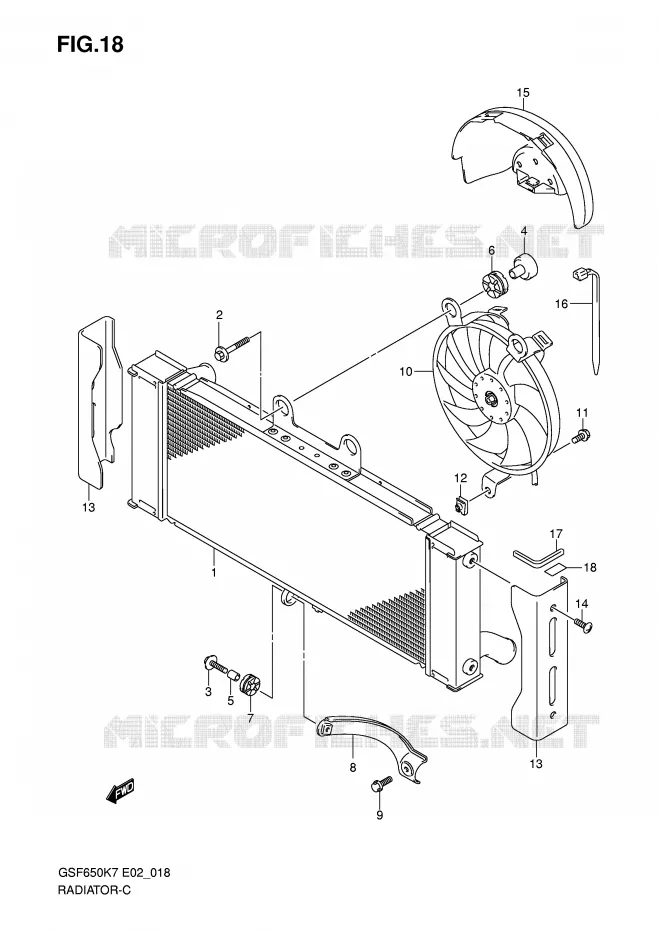 RADIATOR Suzuki MOTO 650 BANDIT 2008  GSF650SAK8(E2)