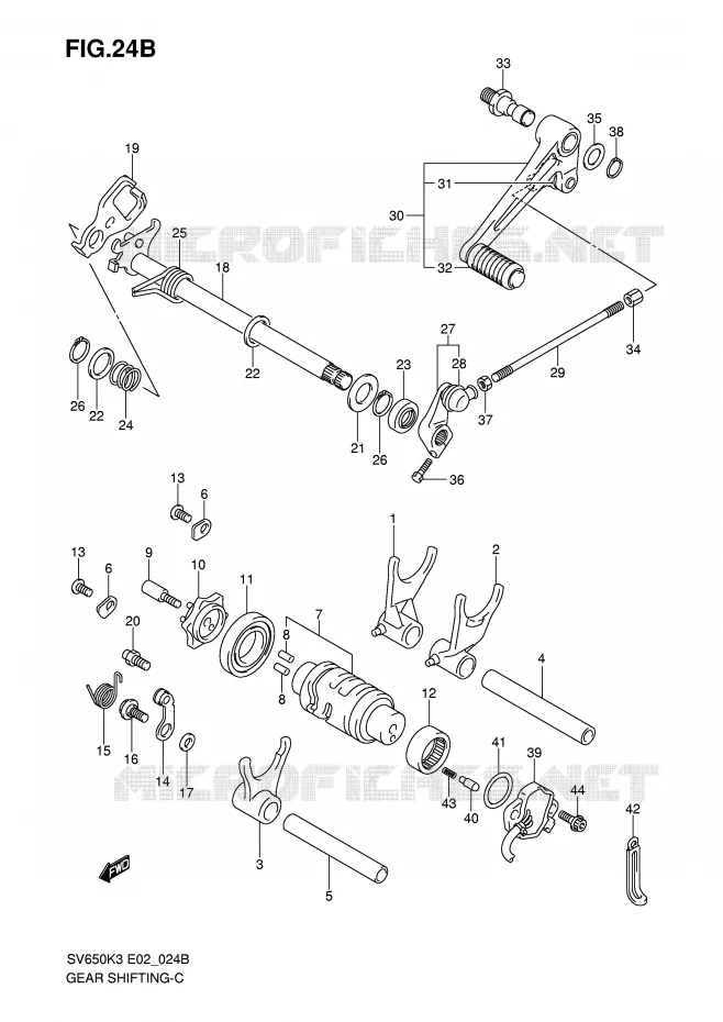 SCHAKELEN ASSY (MODEL K5/K6/K7) Suzuki MOTO 650 SV 2007  SV650K7(E2)