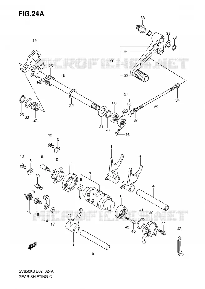 SCHAKELEN ASSY (MODELE K4) Suzuki MOTO 650 SV 2004  SV650K4(E2)