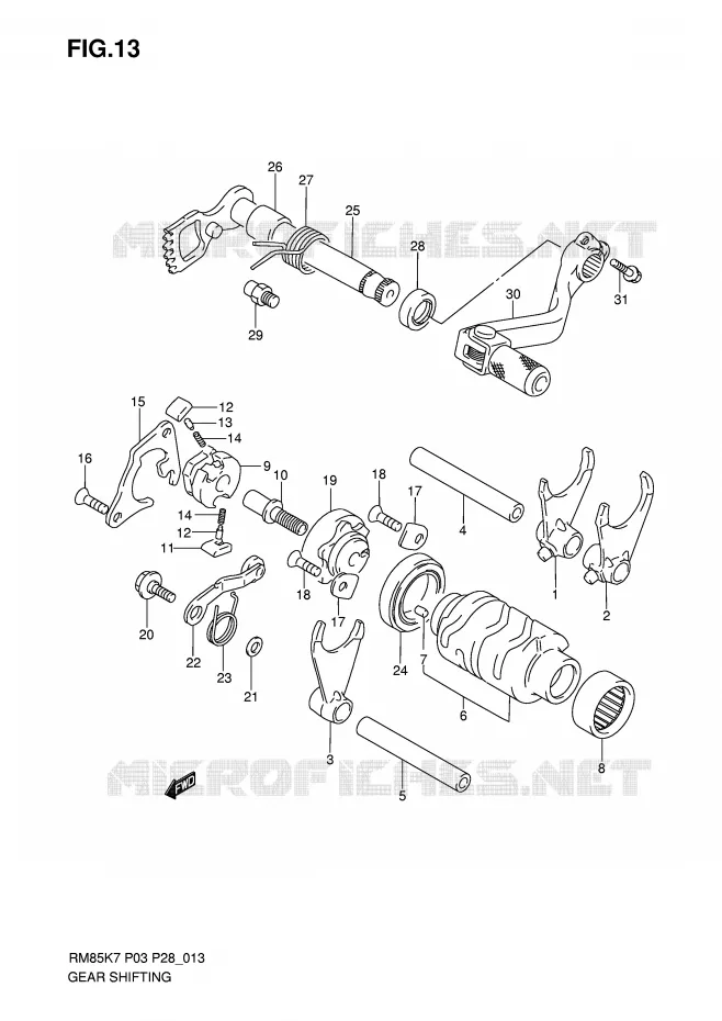 SCHAKELEN ASSY Suzuki MOTO 85 RM 2007  RM85LK7(P3/P28)