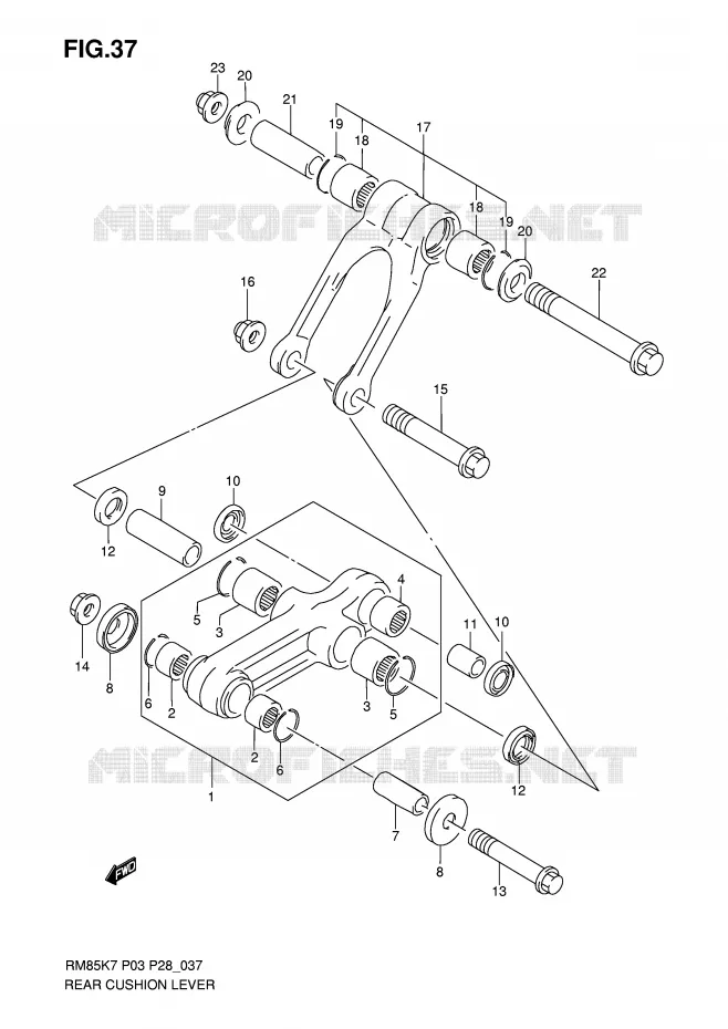 SCHOKBREKER AANEENSCHAKELING Suzuki MOTO 85 RM 2007  RM85K7(P3/P28)