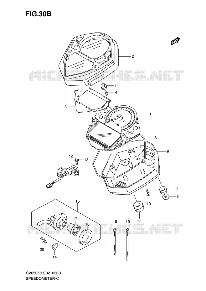 SNELHEIDSMETER (SV650SAK7/SUAK7) Suzuki MOTO 650 SV 2003  SV650K3(E2)