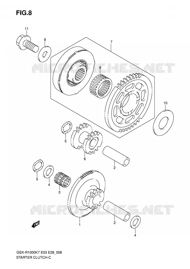 STARTMOTOR CLUTCH Suzuki MOTO 1000 GSX-R 2007  GSX-R1000K7(E28)