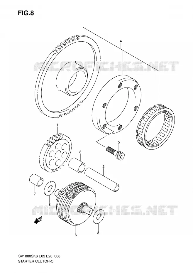 STARTMOTOR CLUTCH Suzuki MOTO 1000 SV 2006  SV1000SK6(E3/E28)