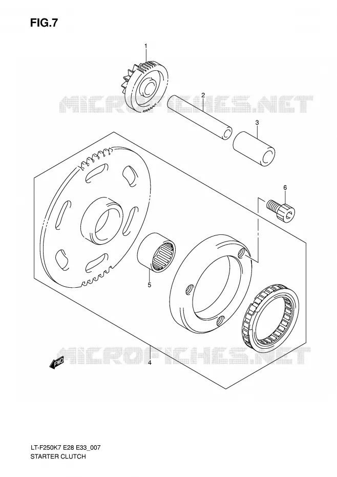 STARTMOTOR CLUTCH Suzuki QUAD 250 OZARK 2009  LT-F250K9(E28/E33)