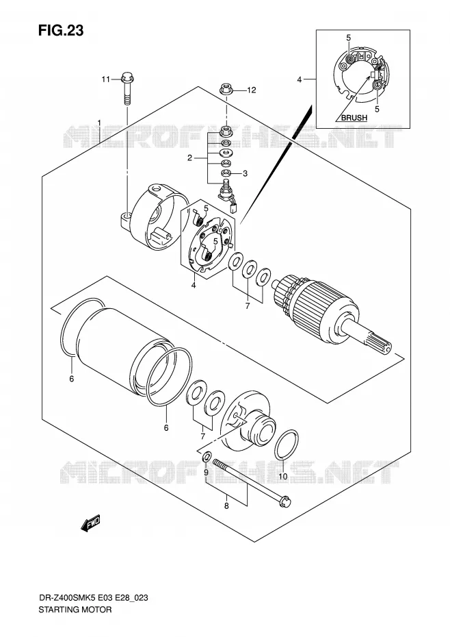 STARTMOTOR Suzuki MOTO 400 DR-Z 2007  DR-Z400SMK7(E3/E28)