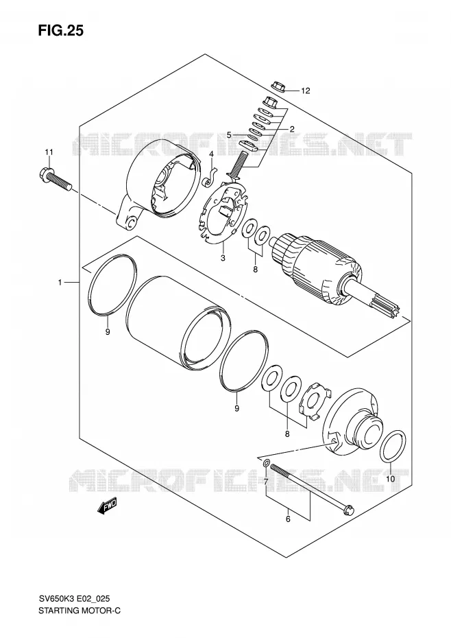 STARTMOTOR Suzuki MOTO 650 SV-S 2007  SV650SAK7