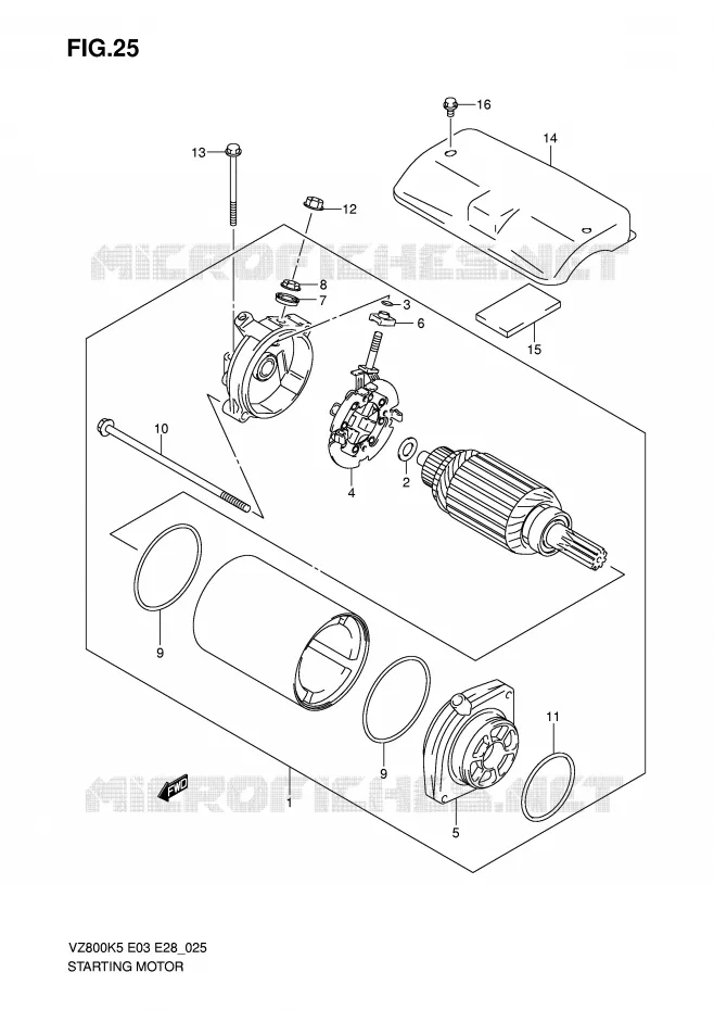 STARTMOTOR Suzuki MOTO 800 MARAUDER 2008  VZ800ZK8(E3/E28)