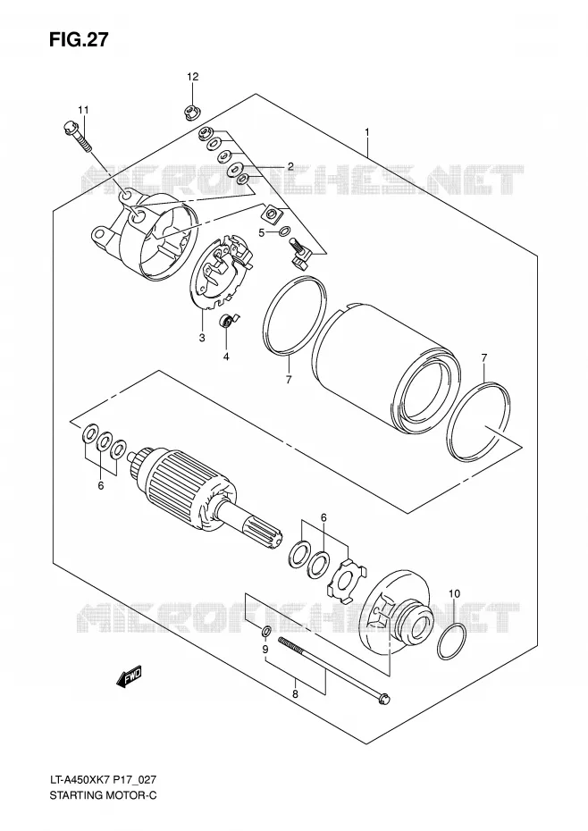 STARTMOTOR Suzuki QUAD 450 KINGQUAD 2009  LT-A450XK9(P17)