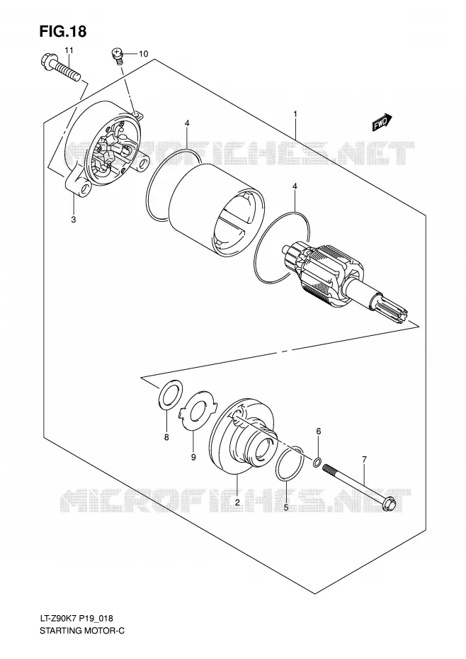 STARTMOTOR Suzuki QUAD 90 QUADSPORT 2008  LT-Z90K8(P19)