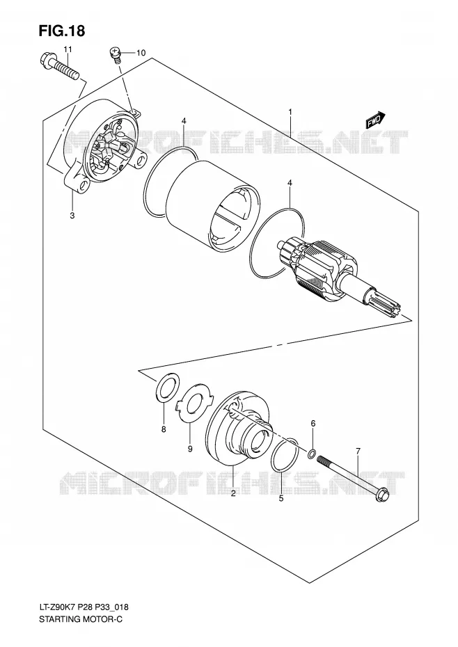 STARTMOTOR Suzuki QUAD 90 QUADSPORT 2010  LT-Z90L0(P28/P33)
