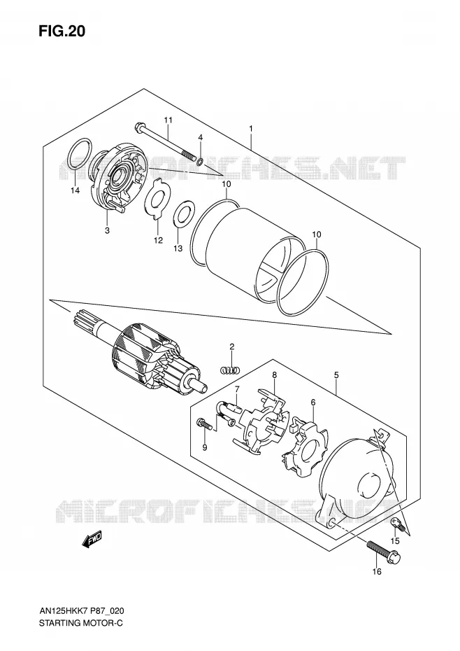 STARTMOTOR Suzuki SCOOTER 125 BURGMAN 2007  AN125HKK7(P87)