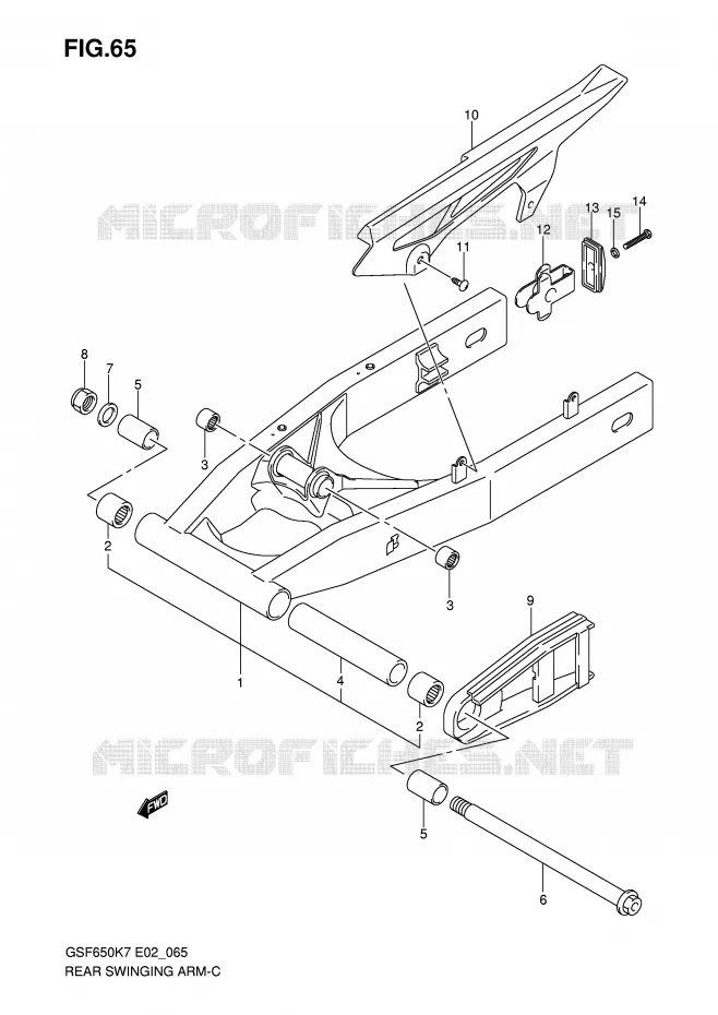 SWINGARM (MODEL K7) Suzuki MOTO 650 BANDIT 2008  GSF650SAK8(E2)