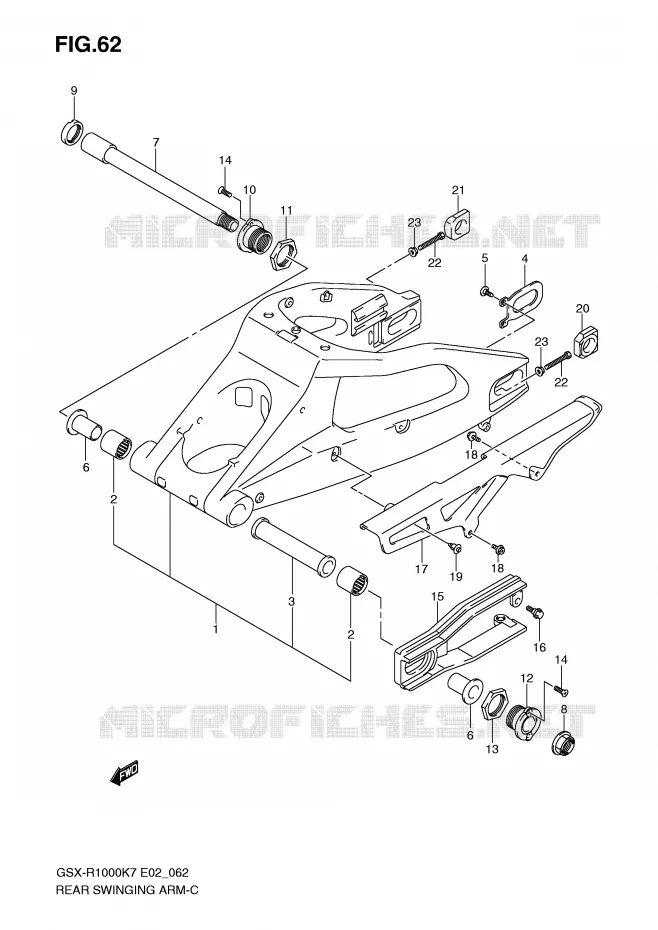 SWINGARM Suzuki MOTO 1000 GSX-R 2007  GSX-R1000U2K7(E2)