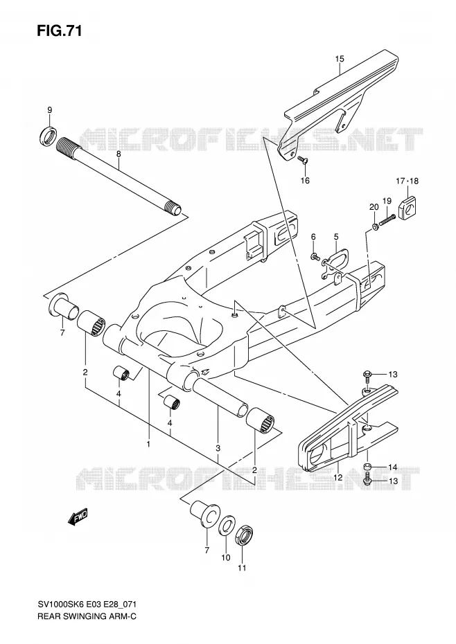 SWINGARM Suzuki MOTO 1000 SV 2006  SV1000SK6(E3/E28)