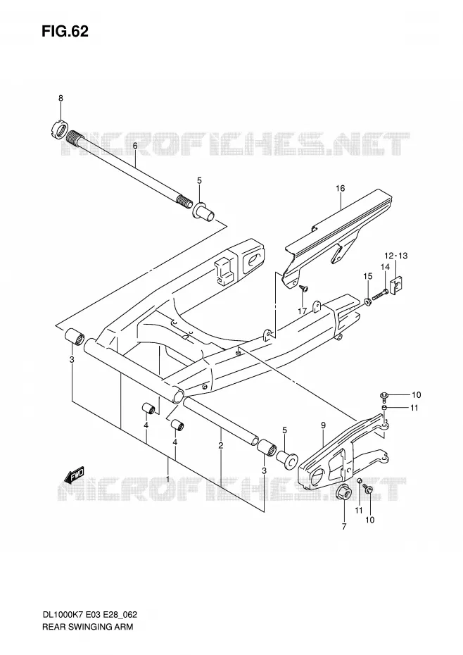 SWINGARM Suzuki MOTO 1000 V-STROM 2007  DL1000K7(E3/E28)