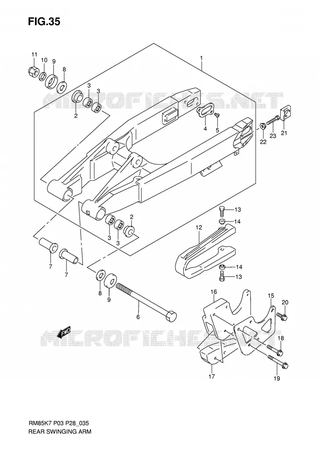 SWINGARM Suzuki MOTO 85 RM 2009  RM85LK9(P3/P28)