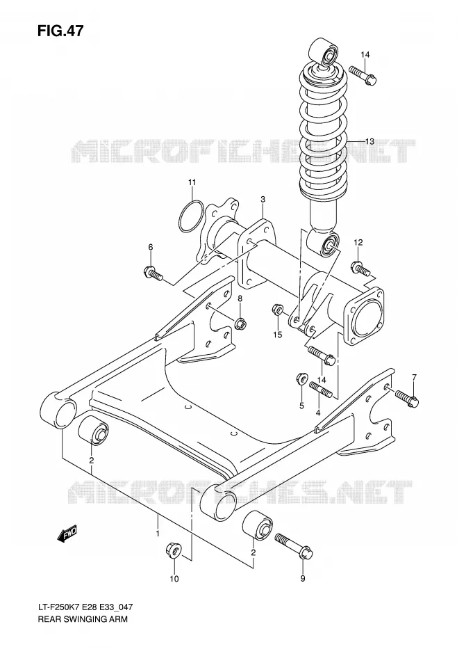 SWINGARM Suzuki QUAD 250 OZARK 2008  LT-F250K8(E28/E33)