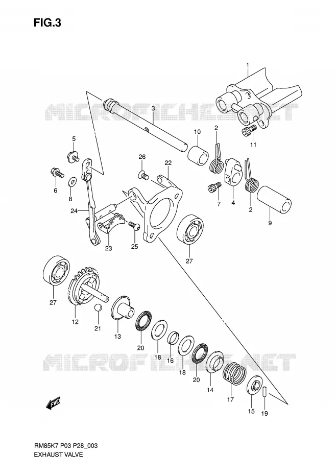 UITLAATKLEP Suzuki MOTO 85 RM 2009  RM85K9(P3/P28)