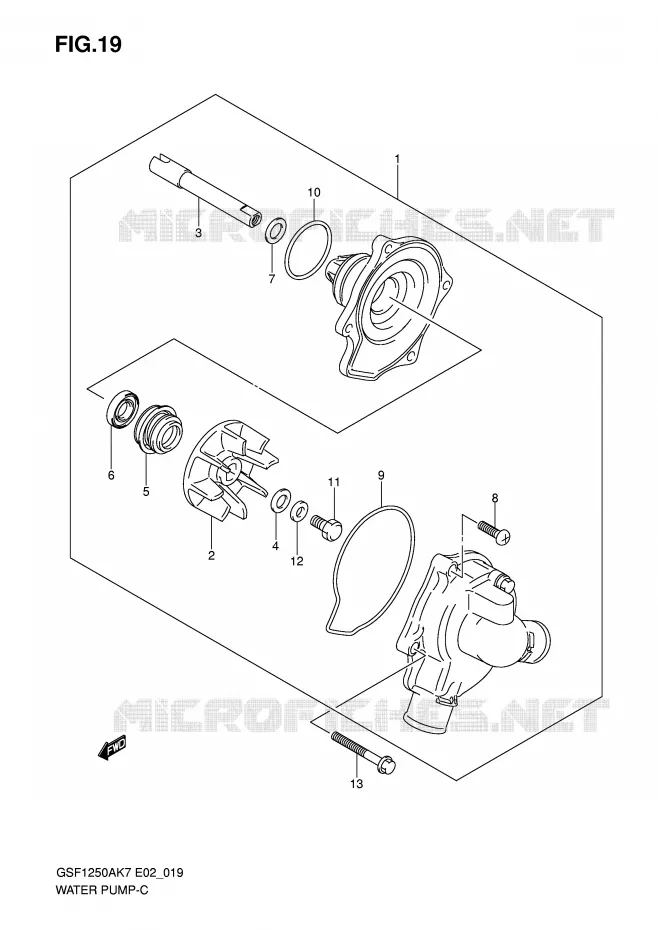 WATERPOMP Suzuki MOTO 1250 BANDIT-S 2007  GSF1250SAK7(E2)