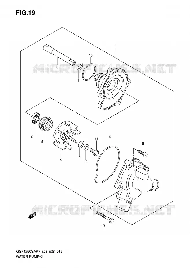 WATERPOMP Suzuki MOTO 1250 BANDIT-S 2009  GSF1250SK9(E3/E28)