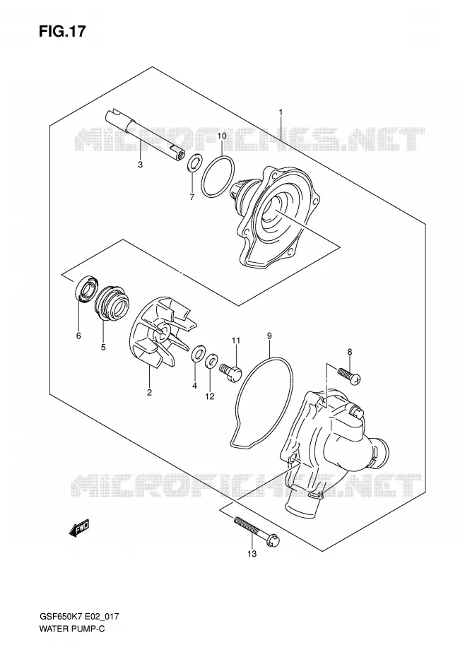 WATERPOMP Suzuki MOTO 650 BANDIT 2007  GSF650SAK7(E19)
