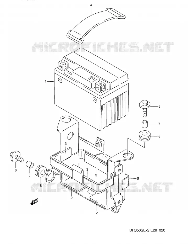 ACCU (MODELE N/P) Suzuki MOTO 650 DR 1995  DR650SES(E28)