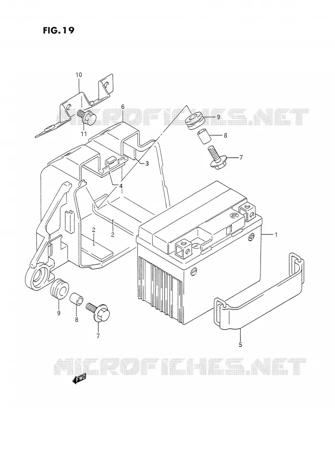 ACCU Suzuki MOTO 350 DR 1992  DR350SN/SHN(E2)