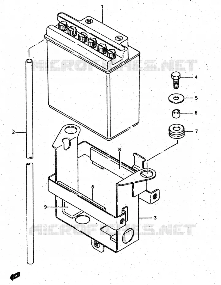 ACCU Suzuki MOTO 500 DR 1987  DR500RH(G/H/J)