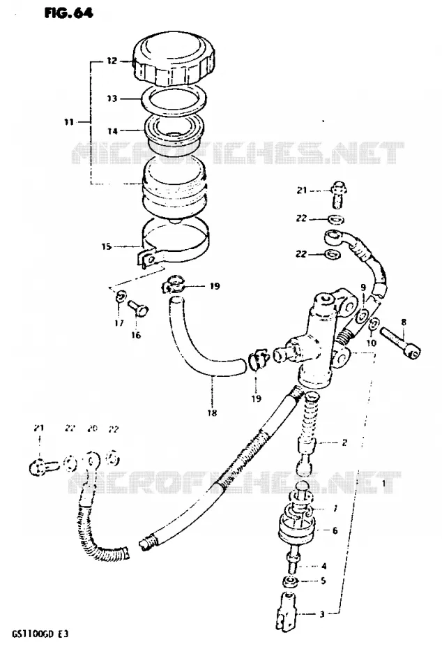 ACHTER HOOFDREMCILINDER Suzuki MOTO 1100 GS-G 1982  GS1100GZ(Z/D)