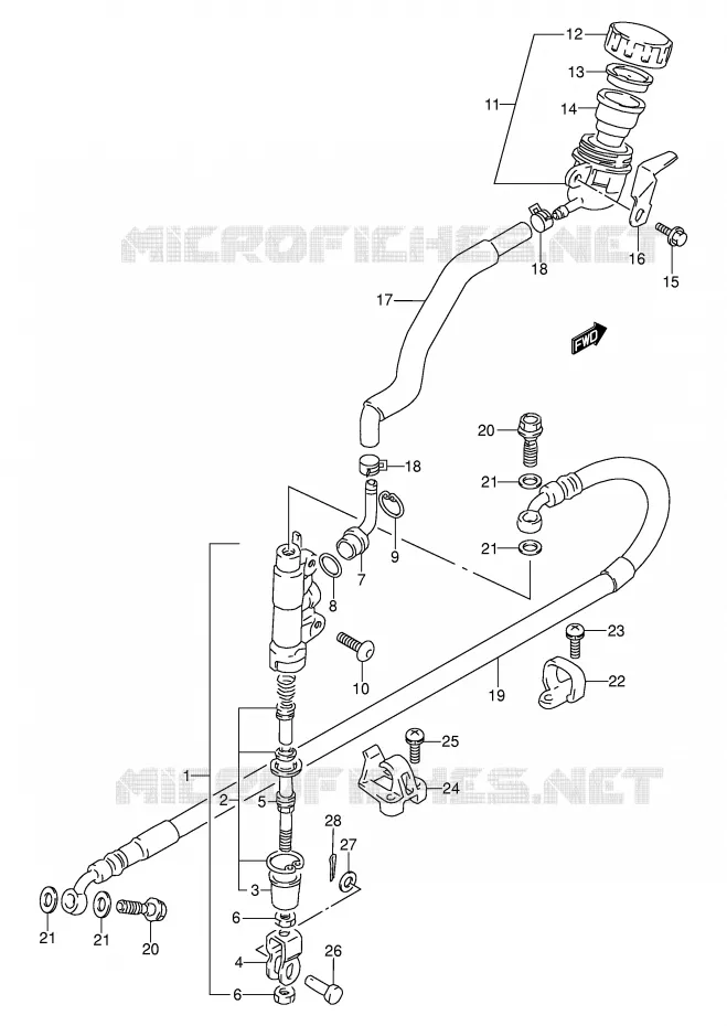 ACHTER HOOFDREMCILINDER Suzuki MOTO 250 DR 1990  DR250SL(E24)