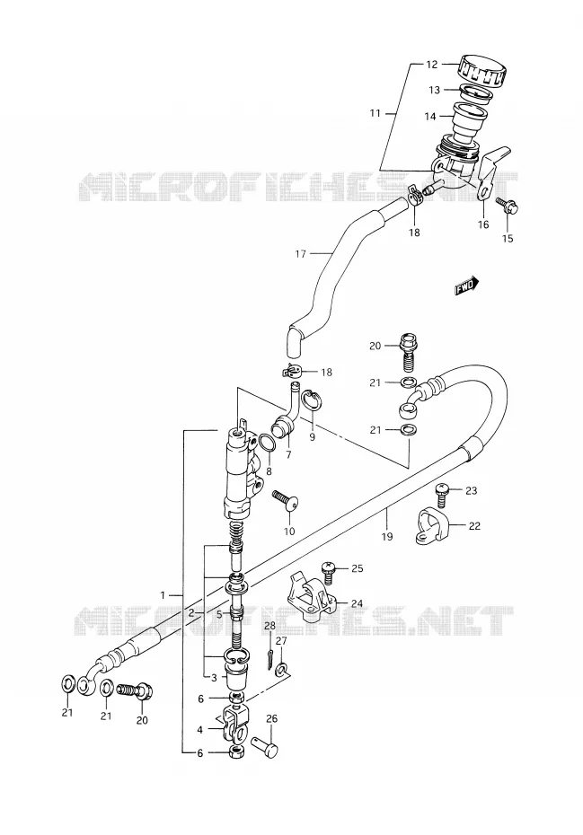 ACHTER HOOFDREMCILINDER Suzuki MOTO 350 DR 1992  DR350N(E28)